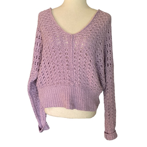 Free People Best of You Cropped Lavender Sweater - S - Picture 4 of 14